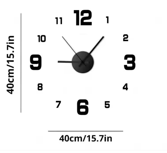 3D creative frameless DIY wall hanging clock, Wall stickers